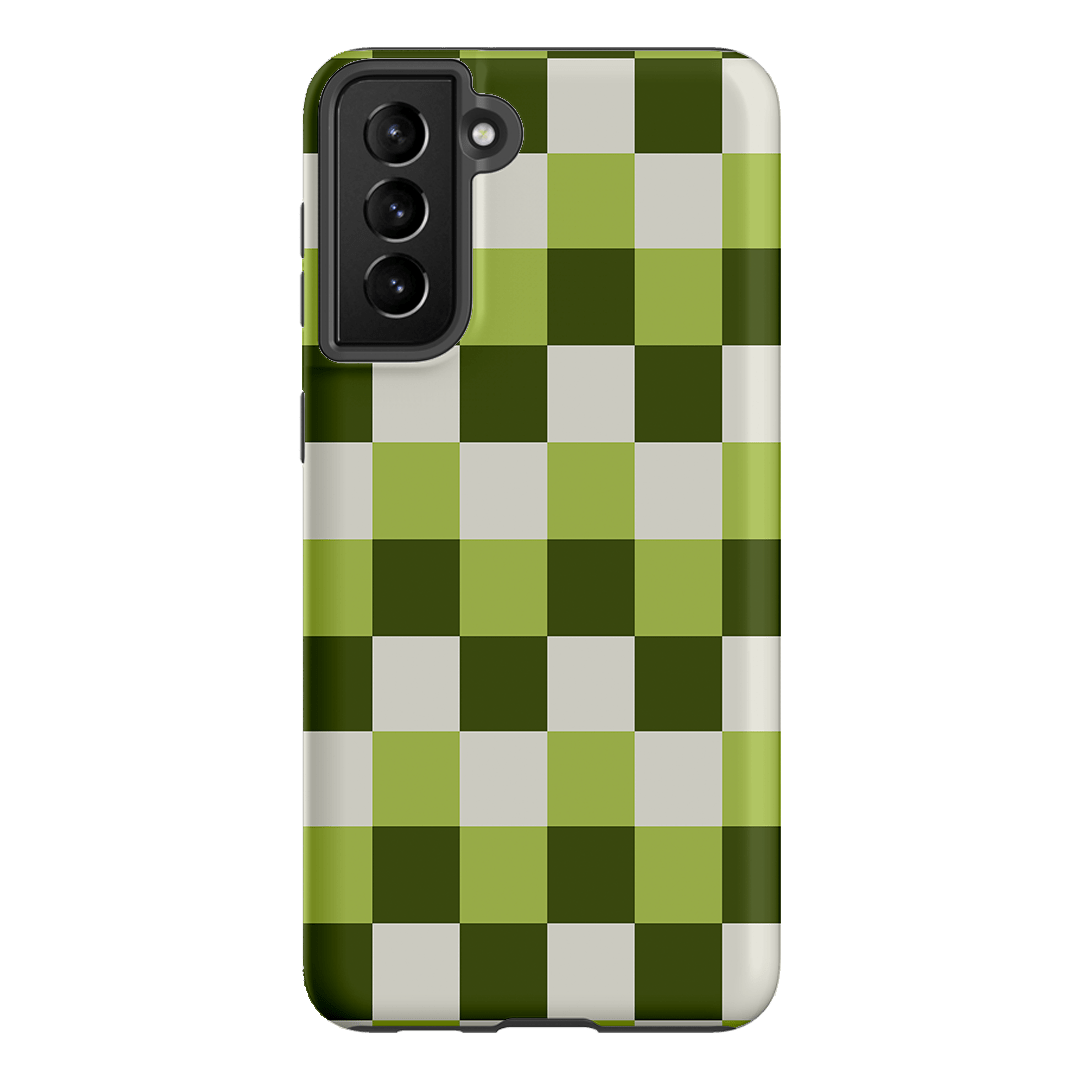 Checks in Green Matte Case Matte Phone Cases Samsung Galaxy S21 Plus / Armoured by The Dairy - The Dairy