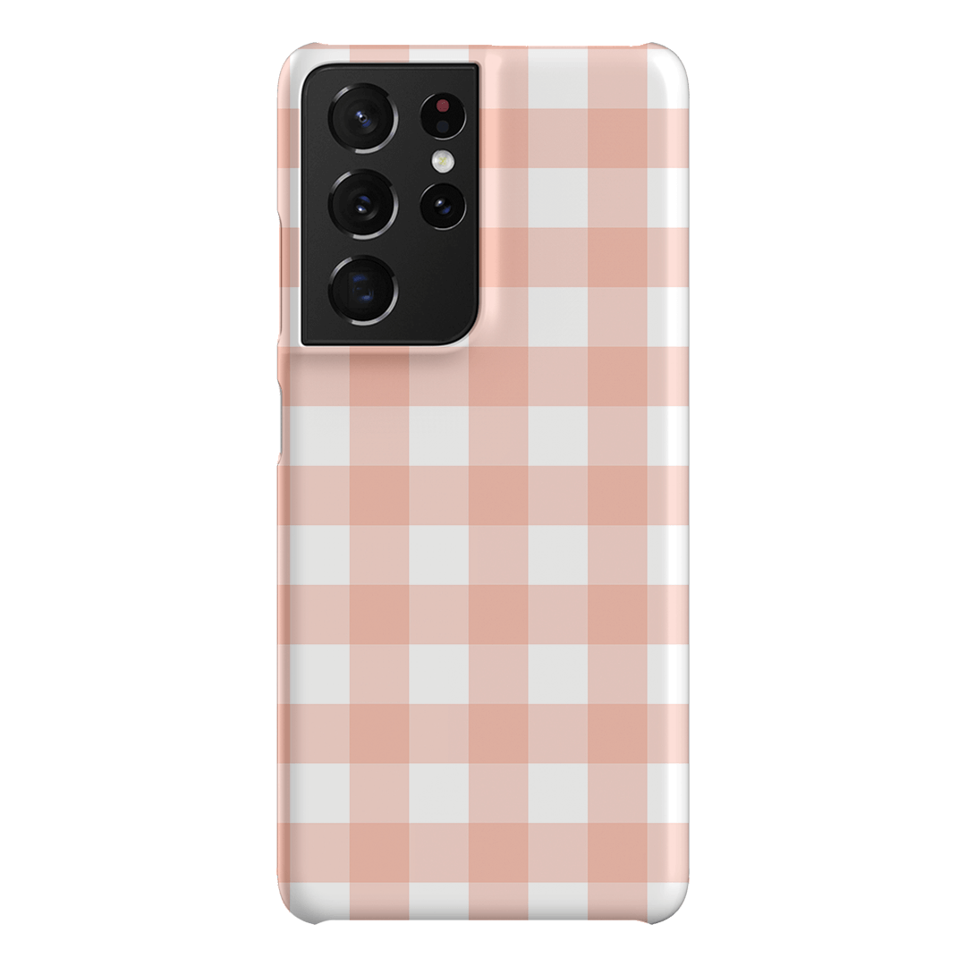 Gingham in Blush Matte Case Matte Phone Cases Samsung Galaxy S21 Ultra / Snap by The Dairy - The Dairy