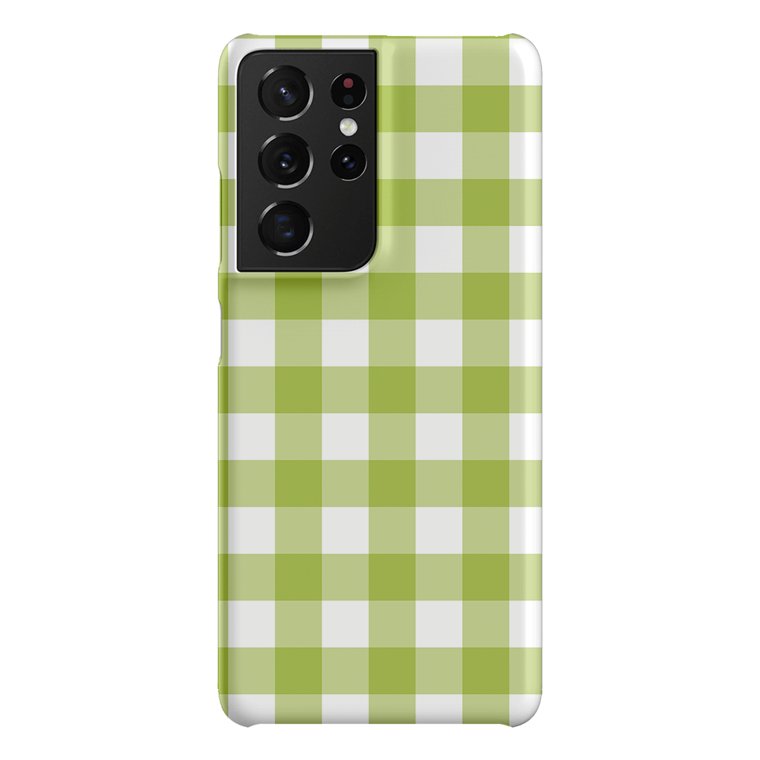 Gingham in Citrus Matte Case Matte Phone Cases Samsung Galaxy S21 Ultra / Snap by The Dairy - The Dairy