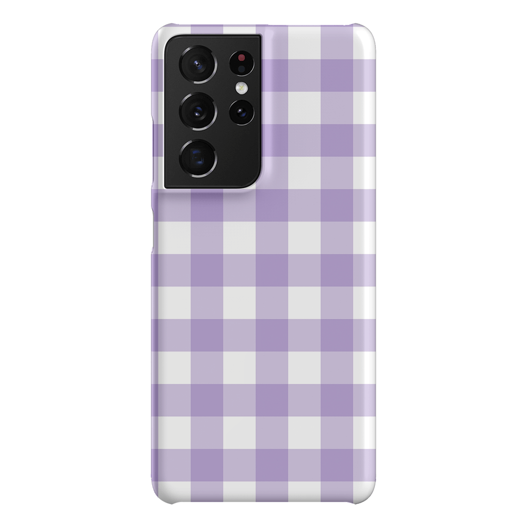 Gingham in Lilac Matte Case Matte Phone Cases Samsung Galaxy S21 Ultra / Snap by The Dairy - The Dairy