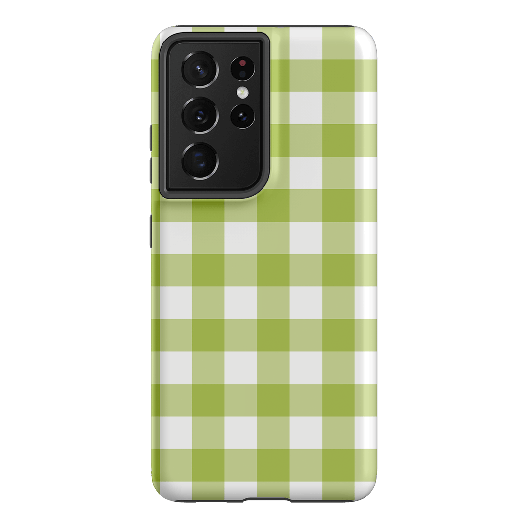 Gingham in Citrus Matte Case Matte Phone Cases Samsung Galaxy S21 Ultra / Armoured by The Dairy - The Dairy