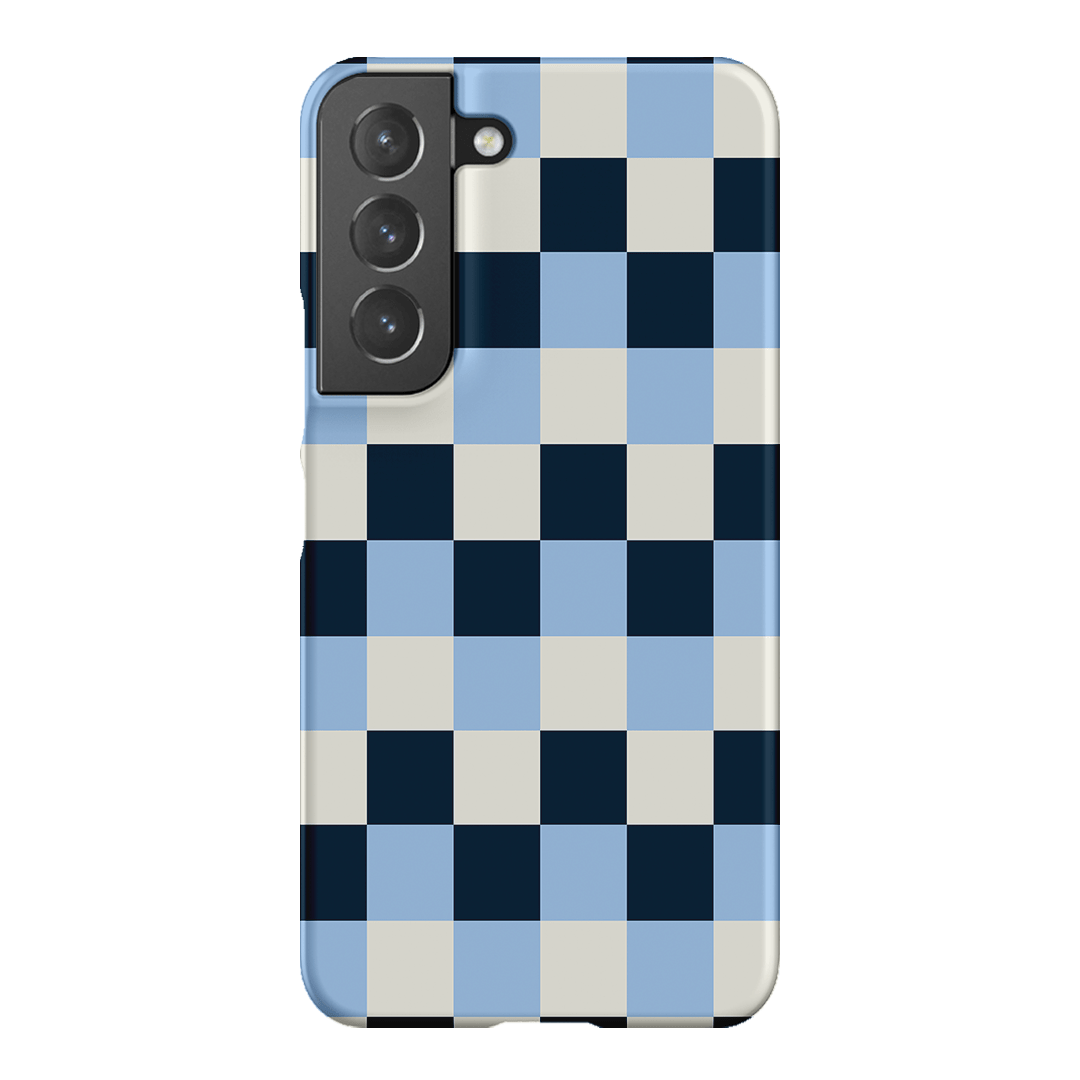 Checks in Blue Matte Case Matte Phone Cases Samsung Galaxy S22 / Snap by The Dairy - The Dairy