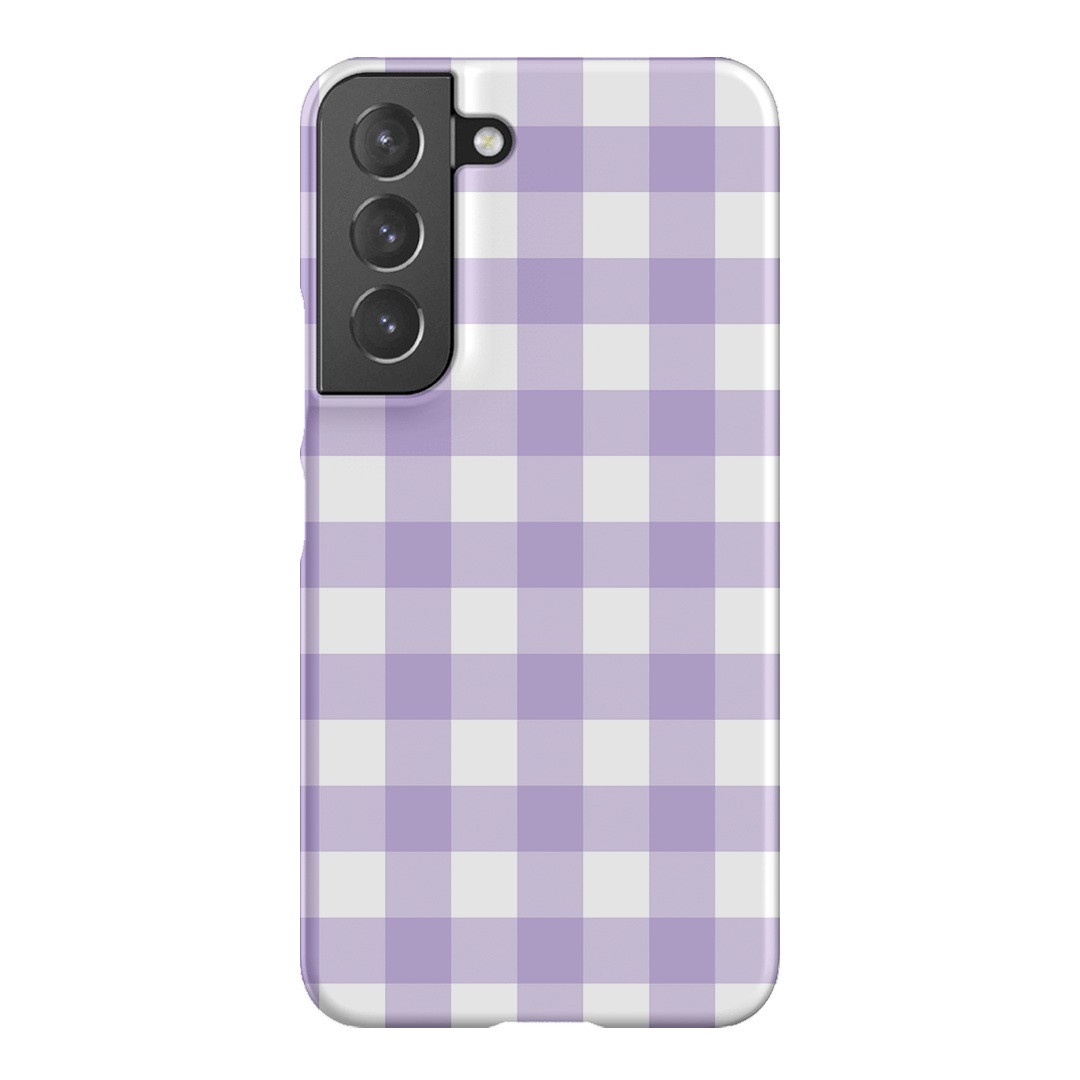 Gingham in Lilac Matte Case Matte Phone Cases Samsung Galaxy S22 / Snap by The Dairy - The Dairy