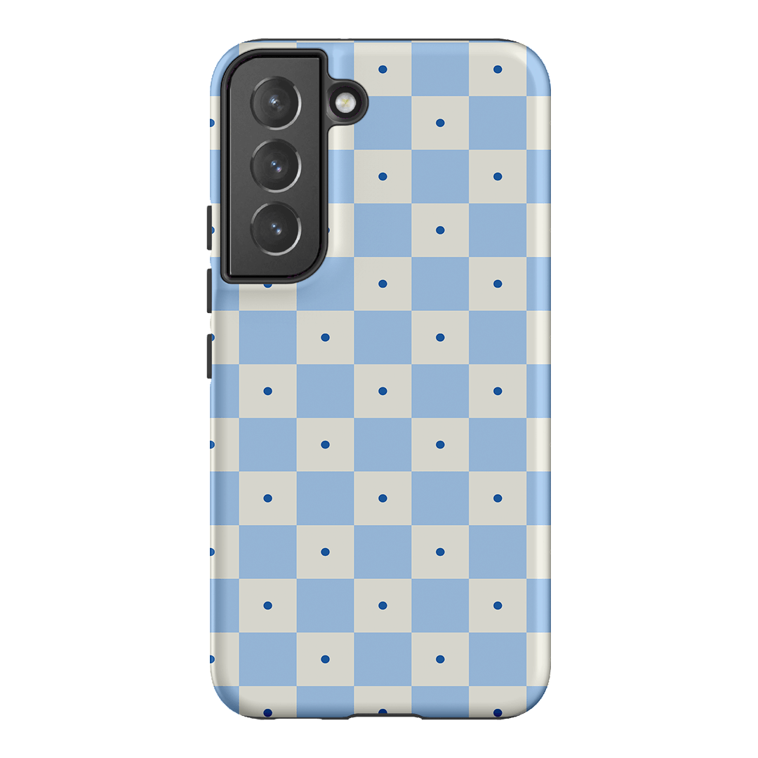Checkers Blue Matte Case Matte Phone Cases Samsung Galaxy S22 Plus / Armoured by The Dairy - The Dairy