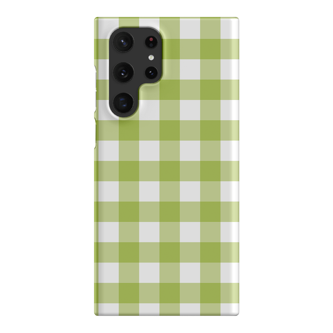 Gingham in Citrus Matte Case Matte Phone Cases Samsung Galaxy S22 Ultra / Snap by The Dairy - The Dairy