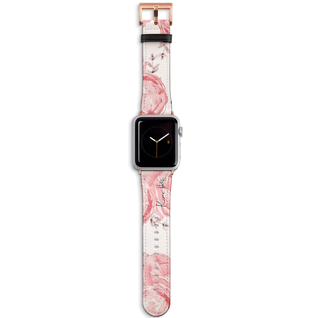 Peony Rose Apple Watch Band Watch Strap 38/40 MM Rose Gold by Kerrie Hess - The Dairy