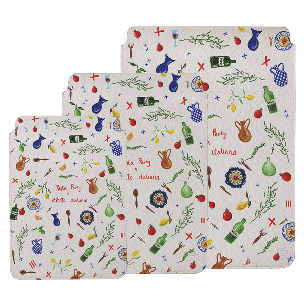 Pasta Party Laptop & iPad Sleeve Laptop & Tablet Sleeve Small by BG. Studio - The Dairy