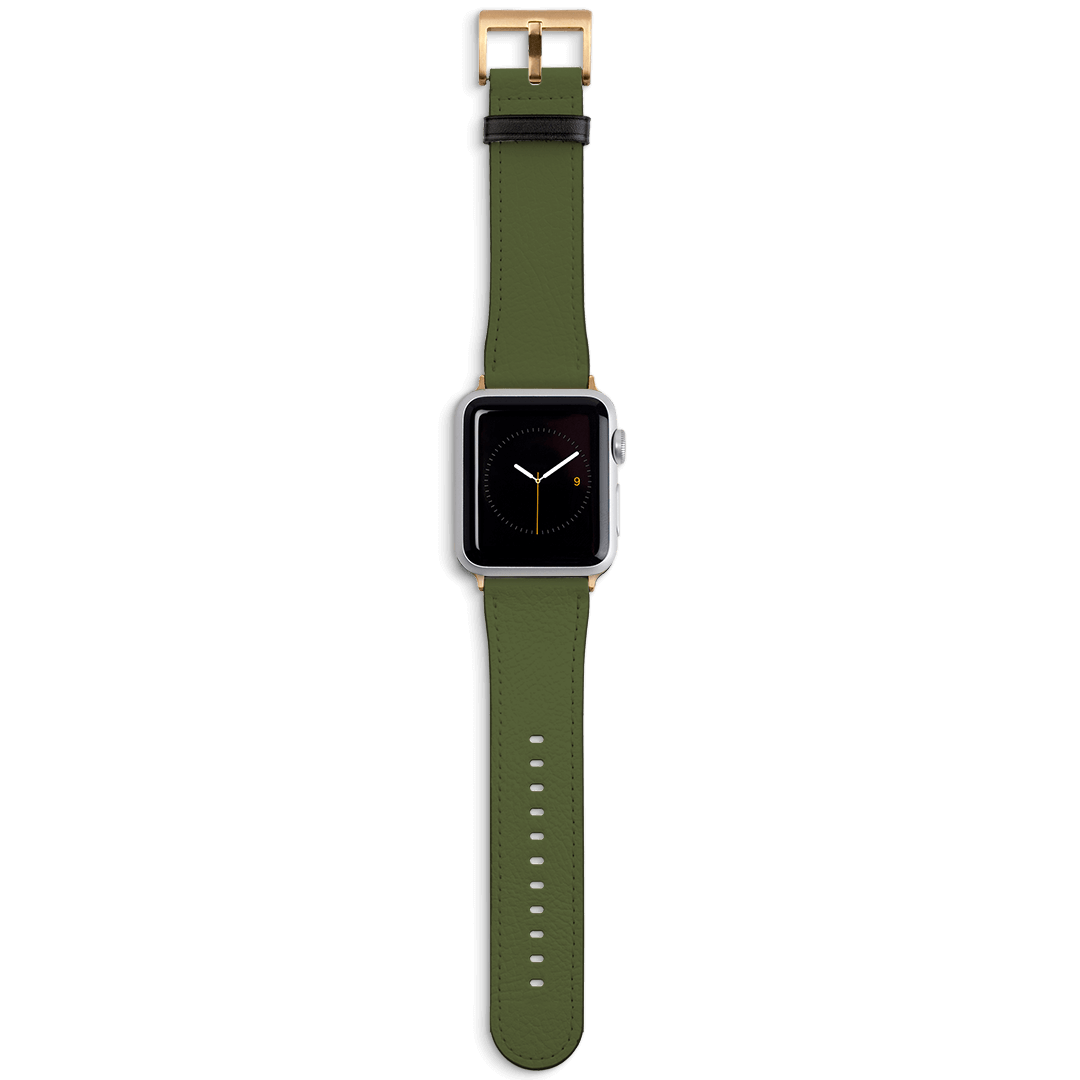 Forest Green Apple Watch Band Watch Strap 38/40 MM Gold by The Dairy - The Dairy