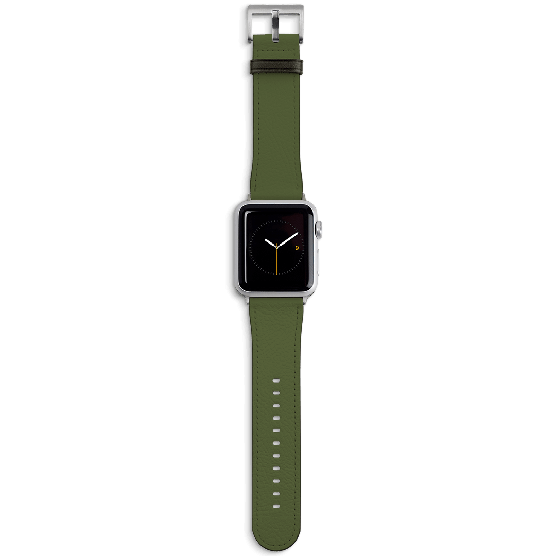 Forest Green Apple Watch Band Watch Strap 38/40 MM Silver by The Dairy - The Dairy