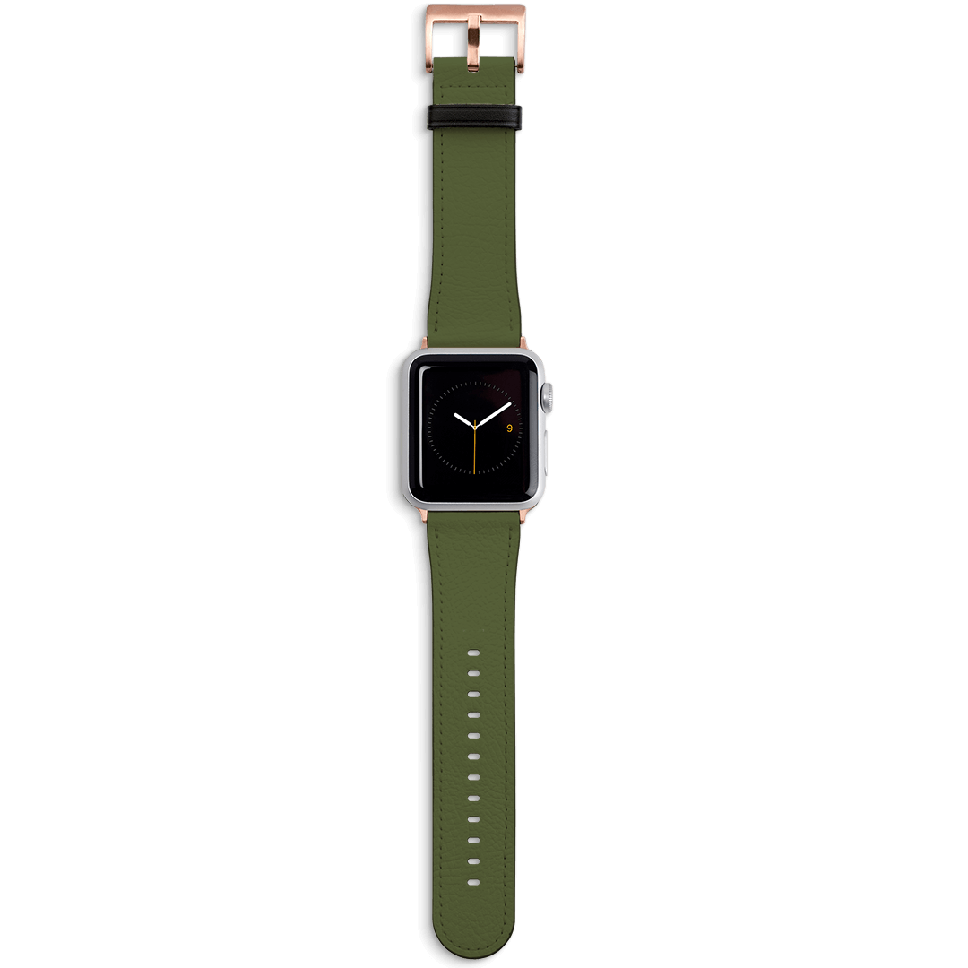 Forest Green Apple Watch Band Watch Strap 42/44 MM Rose Gold by The Dairy - The Dairy