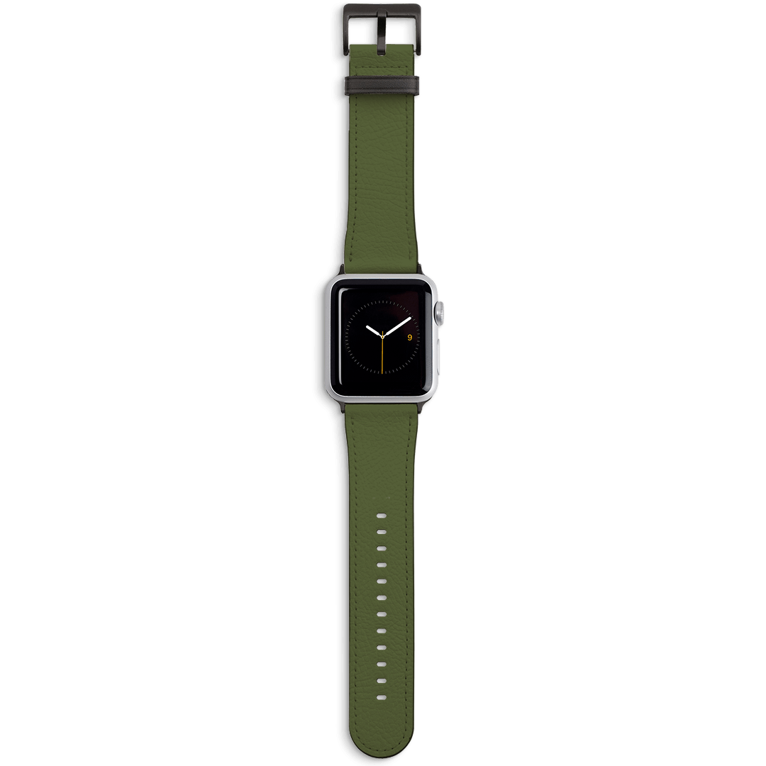 Forest Green Apple Watch Band Watch Strap 42/44 MM Black by The Dairy - The Dairy
