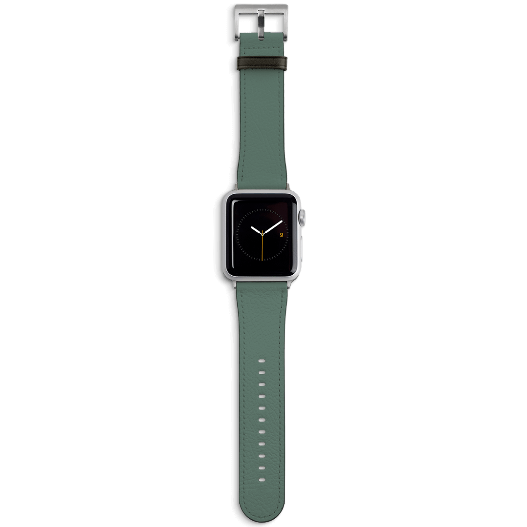 Hunter Green Apple Watch Band Watch Strap 38/40 MM Silver by The Dairy - The Dairy
