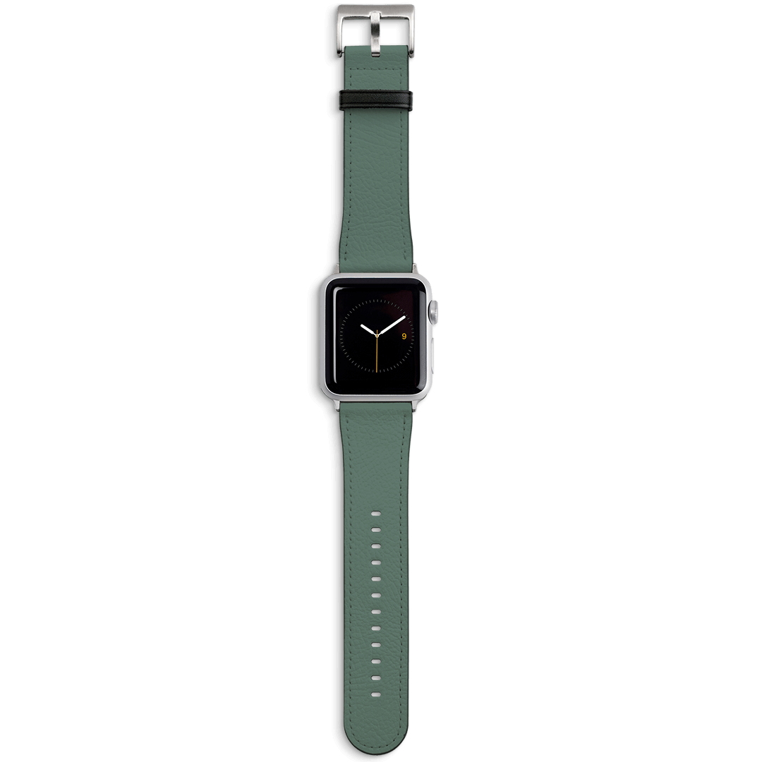 Hunter Green Apple Watch Band Watch Strap 42/44 MM Silver by The Dairy - The Dairy