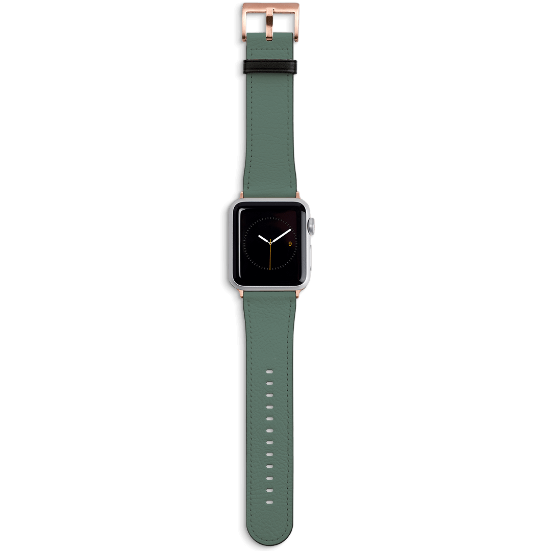 Hunter Green Apple Watch Band Watch Strap 42/44 MM Rose Gold by The Dairy - The Dairy