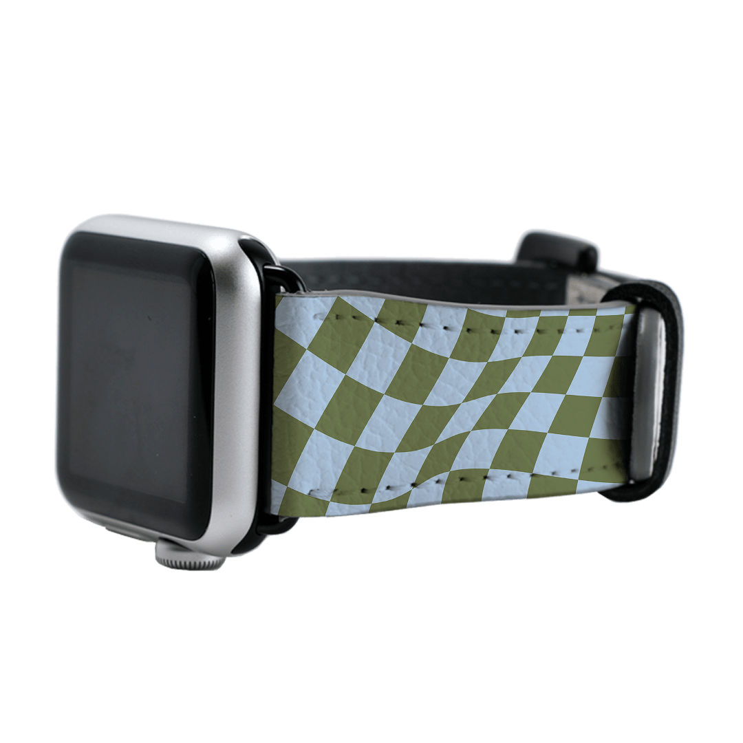 Wavy Check Forest on Sky Apple Watch Band Watch Strap by The Dairy - The Dairy