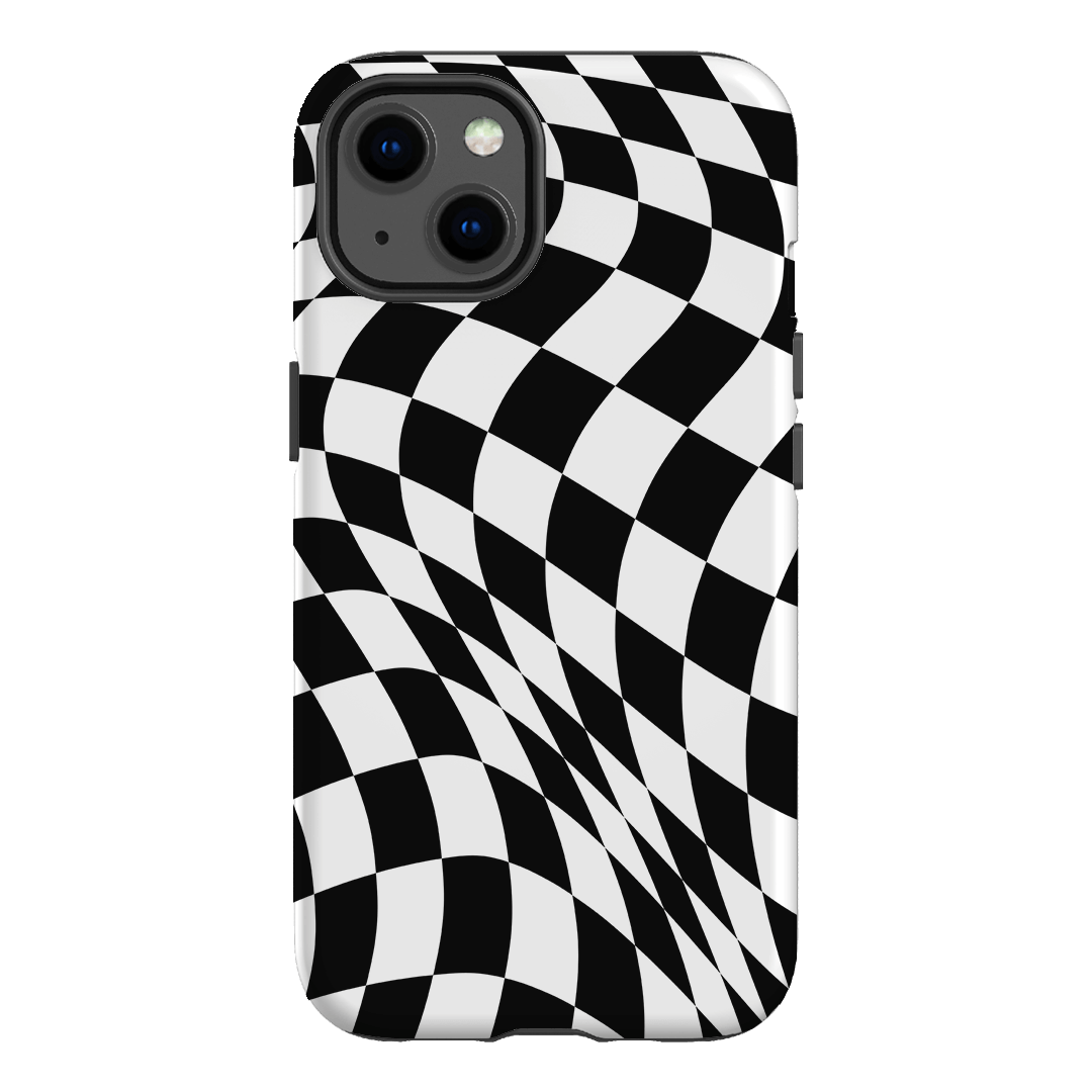 Wavy Check Noir Matte Case Matte Phone Cases iPhone 13 / Armoured by The Dairy - The Dairy