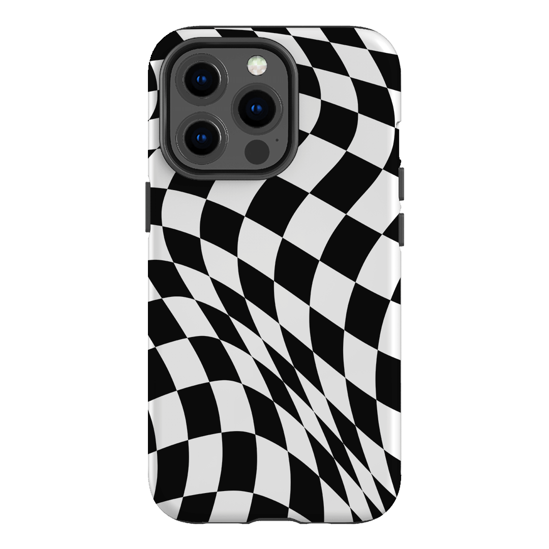 Wavy Check Noir Matte Case Matte Phone Cases iPhone 13 Pro / Armoured by The Dairy - The Dairy