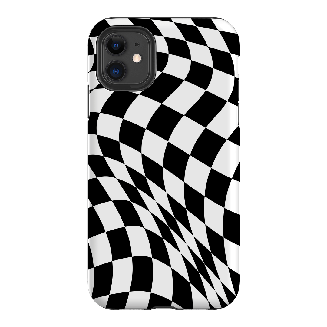 Wavy Check Noir Matte Case Matte Phone Cases iPhone 11 / Armoured by The Dairy - The Dairy