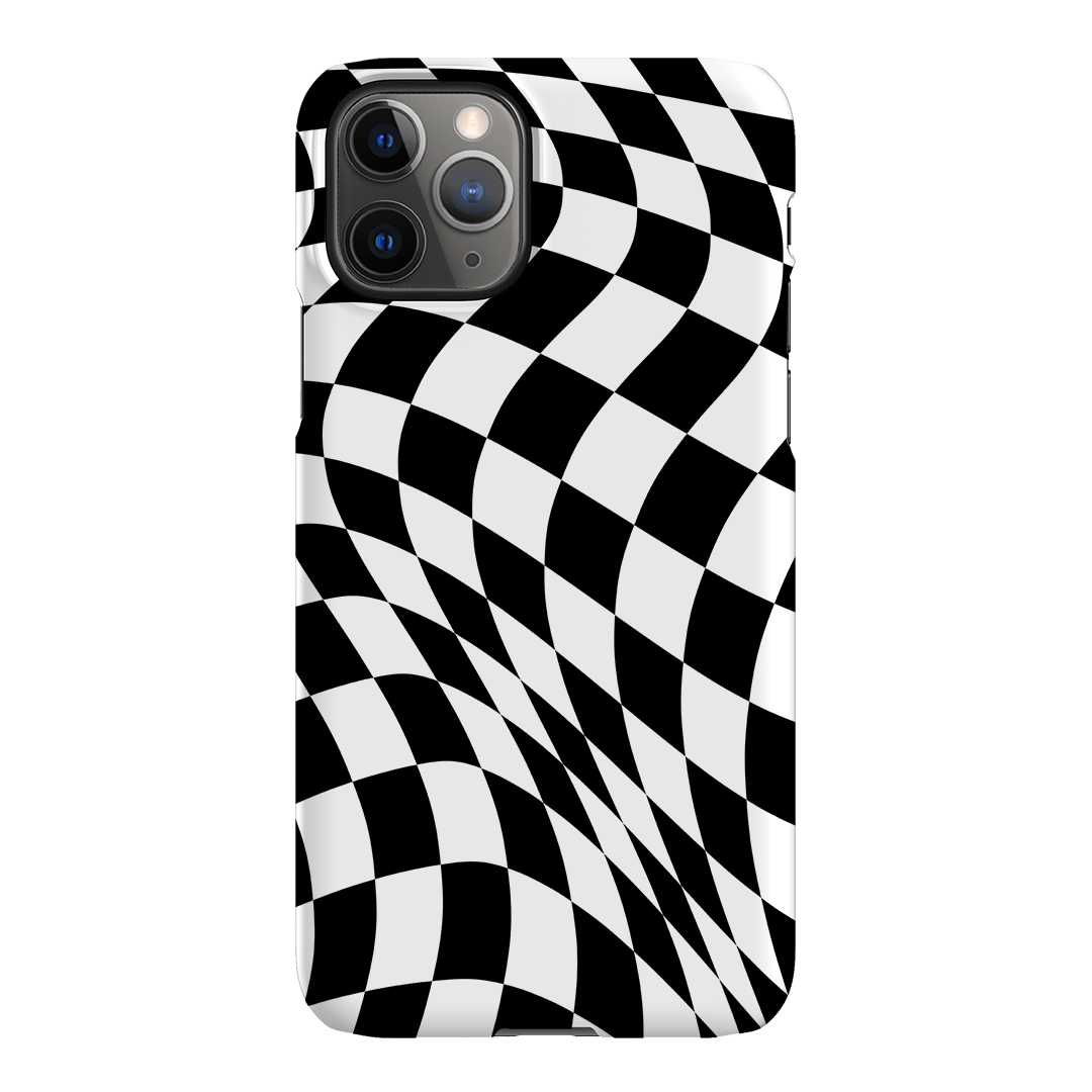 Wavy Check Noir Matte Case Matte Phone Cases iPhone 11 Pro Max / Snap by The Dairy - The Dairy