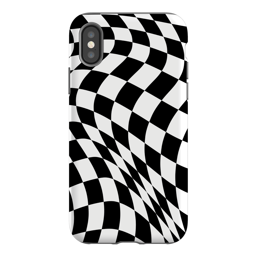 Wavy Check Noir Matte Case Matte Phone Cases iPhone XS / Armoured by The Dairy - The Dairy