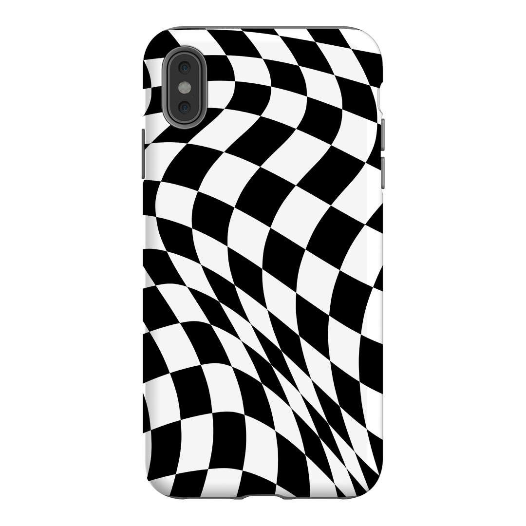 Wavy Check Noir Matte Case Matte Phone Cases iPhone XS Max / Armoured by The Dairy - The Dairy