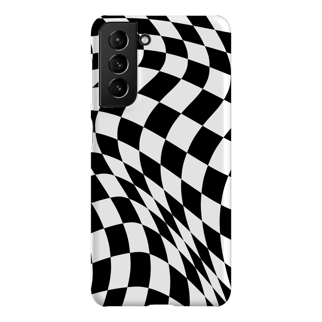 Wavy Check Noir Matte Case Matte Phone Cases Samsung Galaxy S21 / Snap by The Dairy - The Dairy