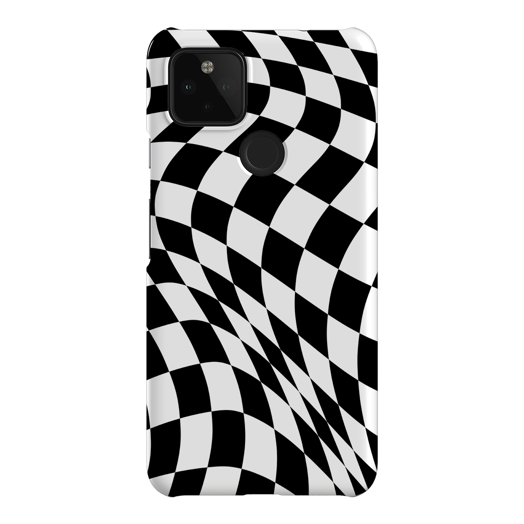 Wavy Check Noir Matte Case Matte Phone Cases Google Pixel 4A 5G / Snap by The Dairy - The Dairy