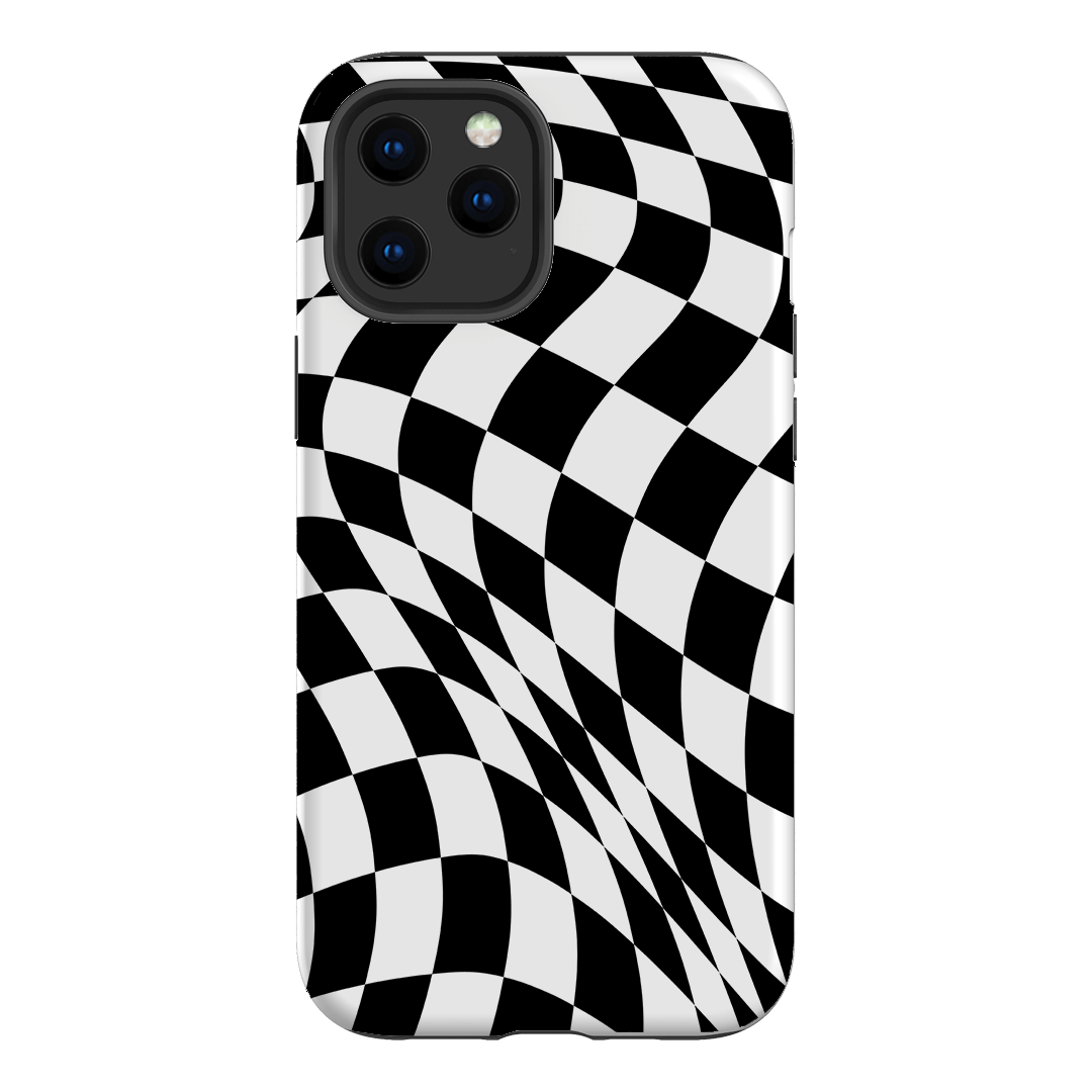 Wavy Check Noir Matte Case Matte Phone Cases iPhone 12 Pro Max / Armoured by The Dairy - The Dairy