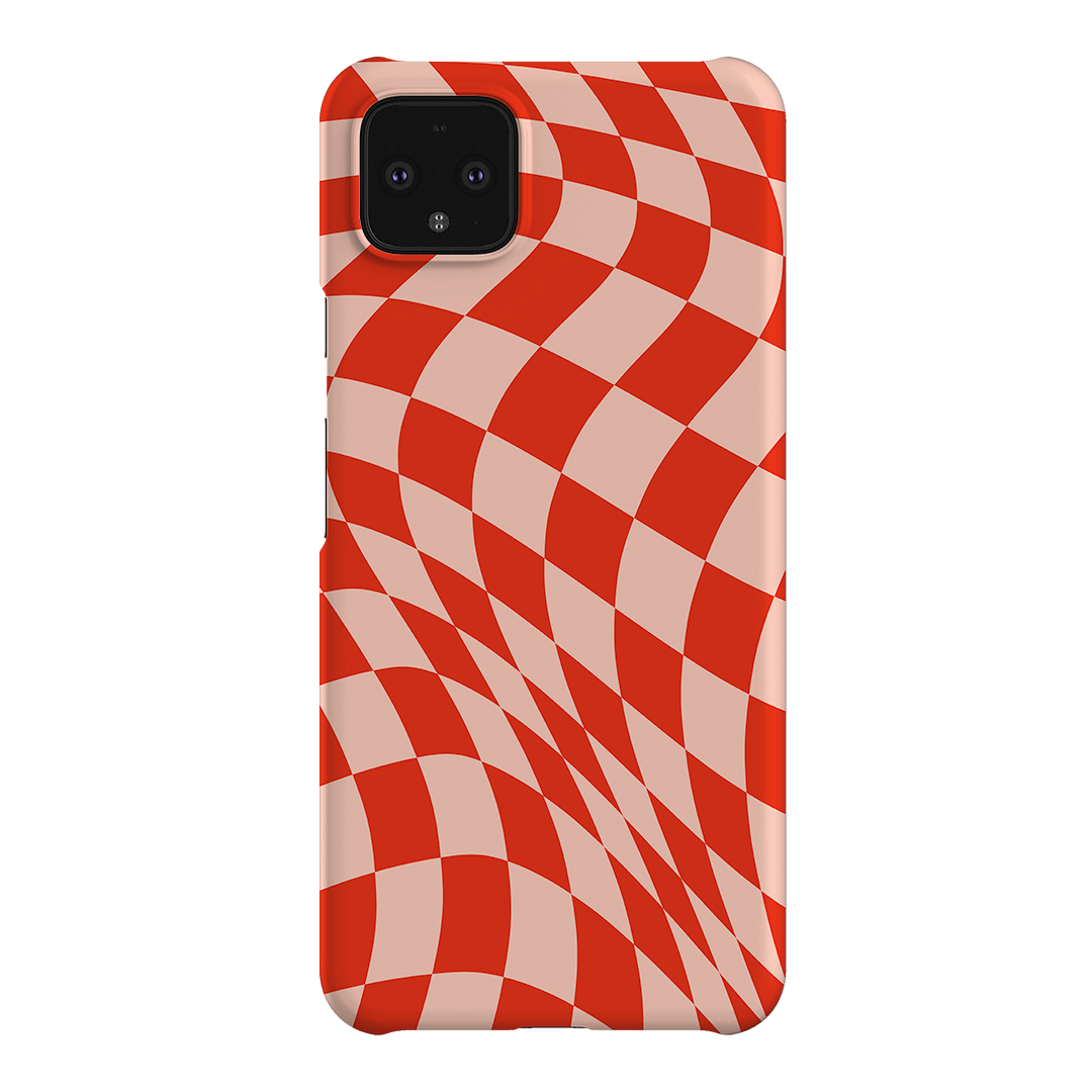 Wavy Check Scarlet on Blush Matte Case Matte Phone Cases Google Pixel 4XL / Snap by The Dairy - The Dairy