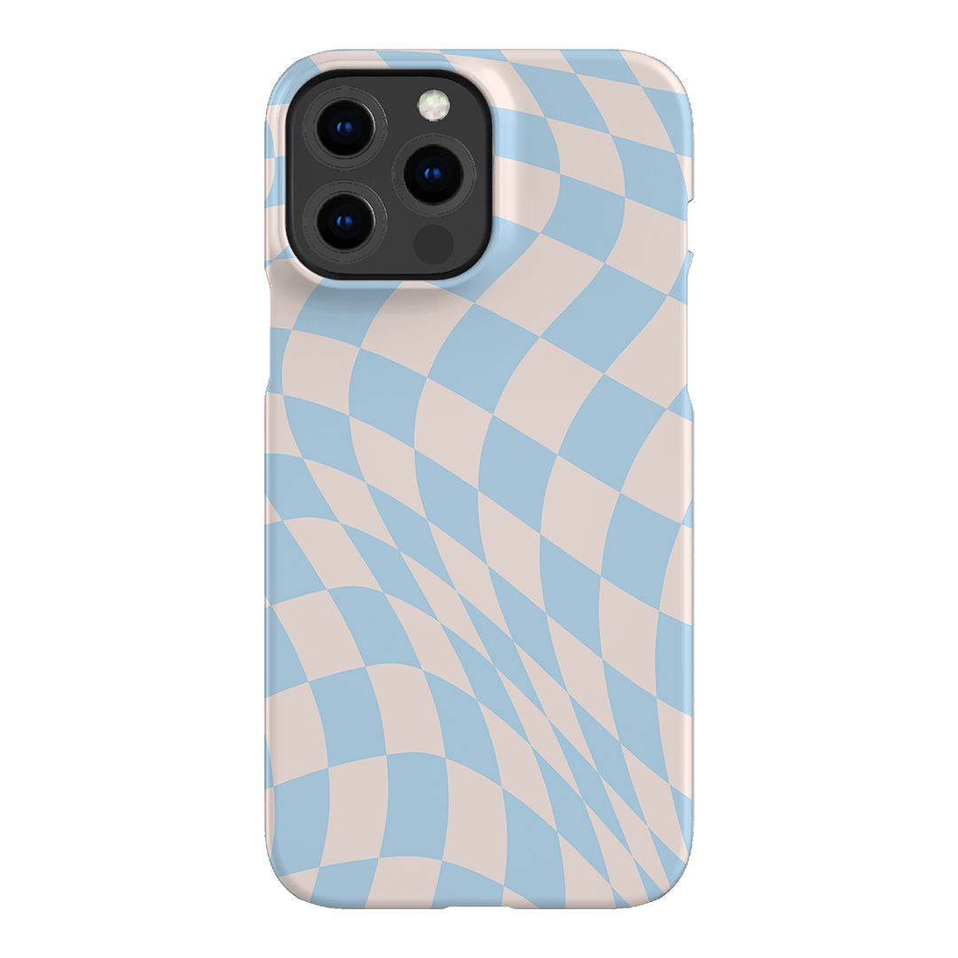 Wavy Check Sky on Light Blush Matte Phone Cases iPhone 13 Pro Max / Snap by The Dairy - The Dairy