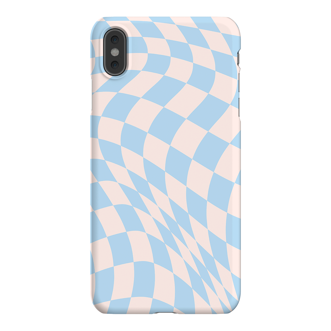 Wavy Check Sky on Light Blush Matte Phone Cases iPhone XS Max / Snap by The Dairy - The Dairy