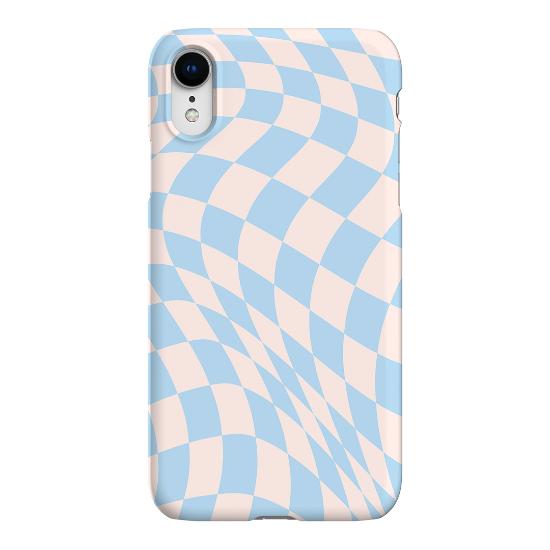 Wavy Check Sky on Light Blush Matte Phone Cases iPhone XR / Snap by The Dairy - The Dairy