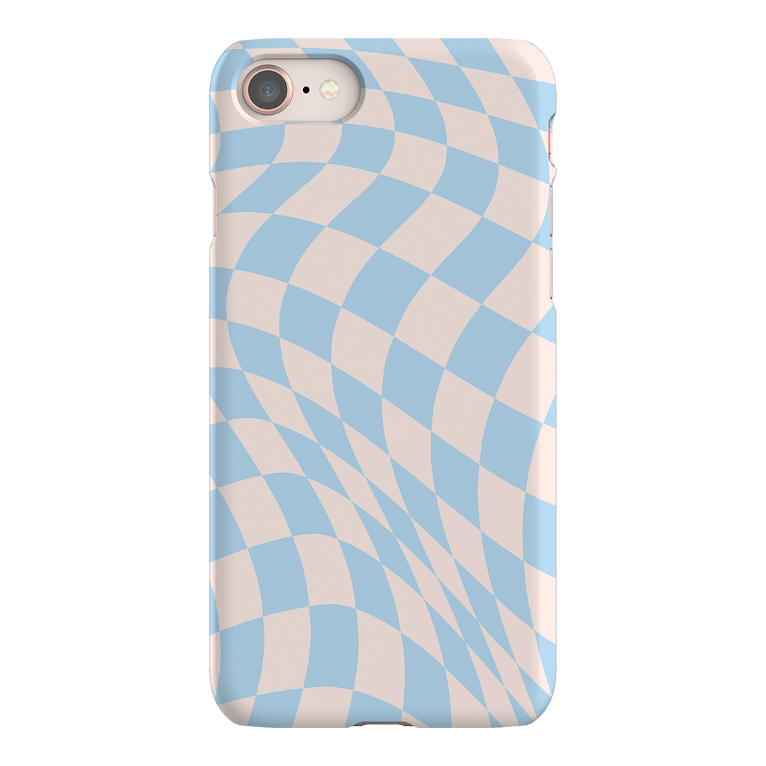 Wavy Check Sky on Light Blush Matte Phone Cases iPhone 8 / Snap by The Dairy - The Dairy