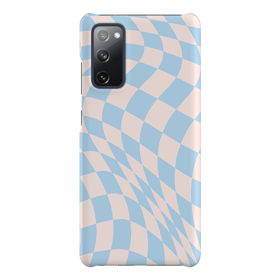 Wavy Check Sky on Light Blush Matte Phone Cases Samsung Galaxy S20 FE / Snap by The Dairy - The Dairy