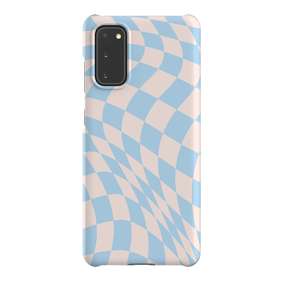 Wavy Check Sky on Light Blush Matte Phone Cases Samsung Galaxy S20 / Snap by The Dairy - The Dairy