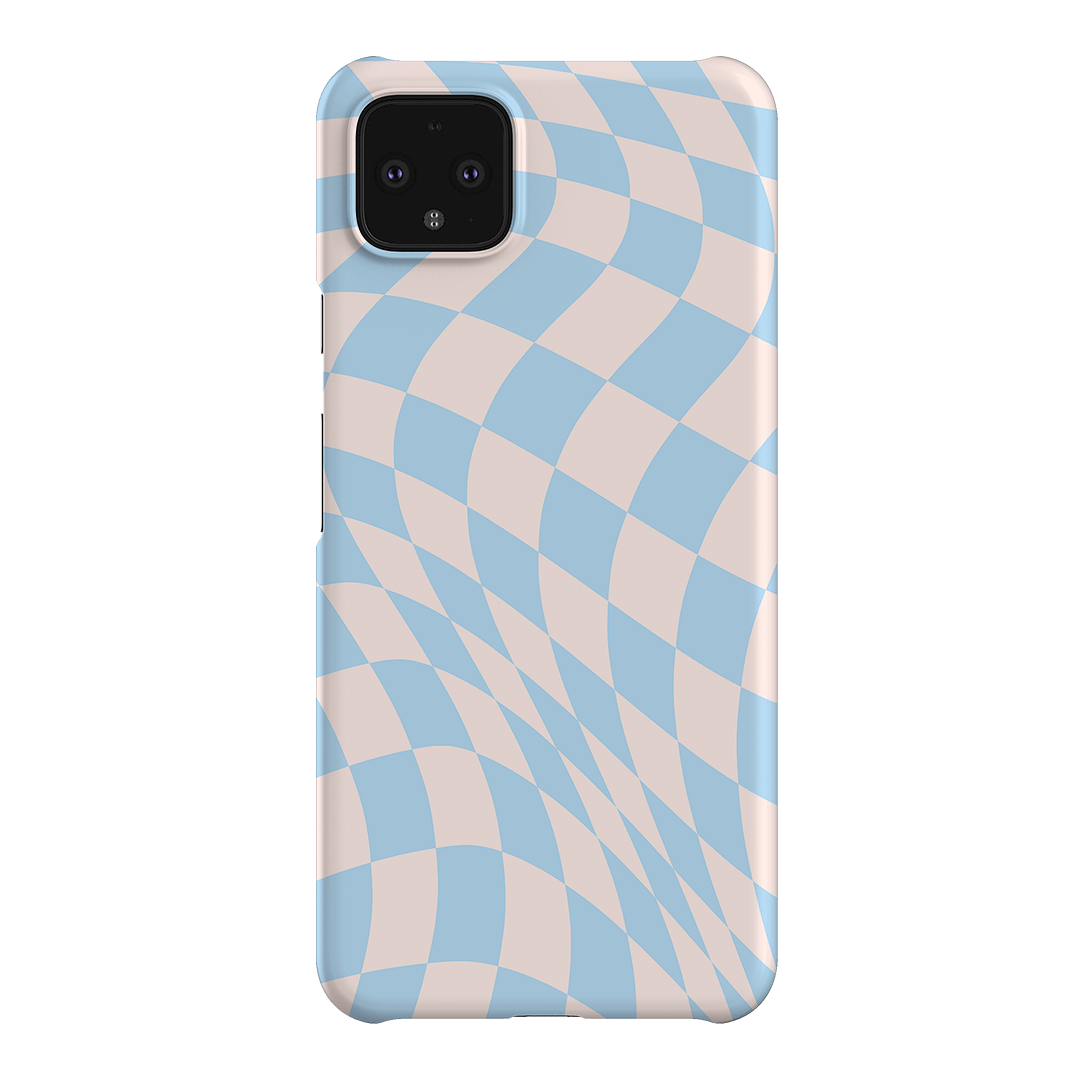 Wavy Check Sky on Light Blush Matte Phone Cases Google Pixel 4XL / Snap by The Dairy - The Dairy