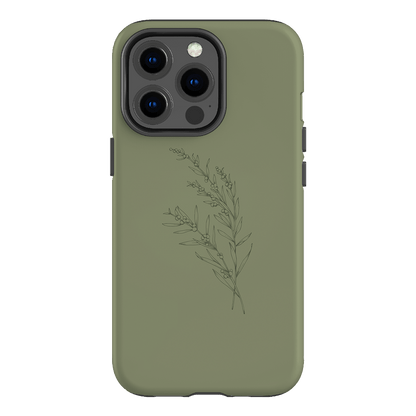 Khaki Wattle Printed Phone Cases iPhone 13 Pro / Armoured by Typoflora - The Dairy