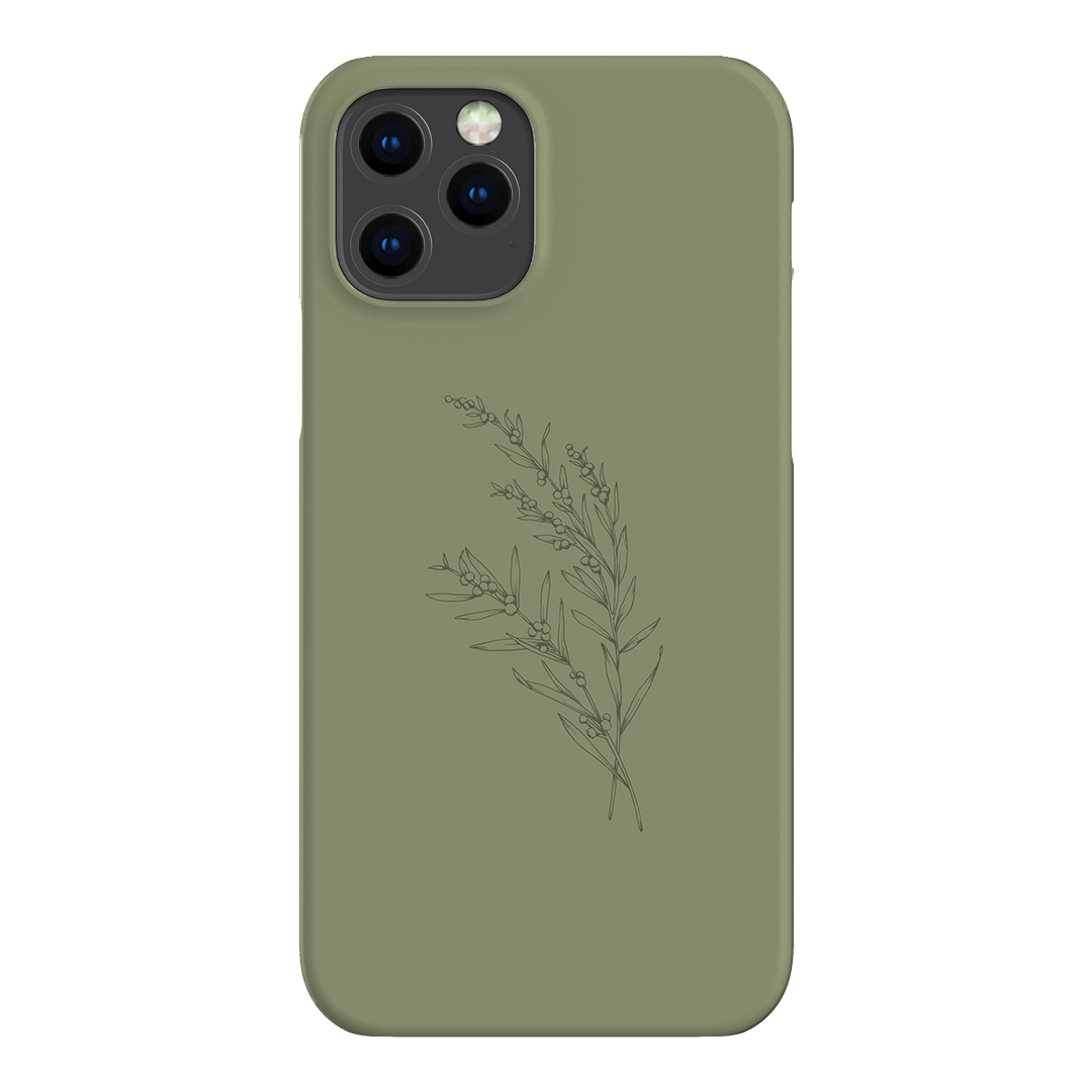 Khaki Wattle Printed Phone Cases iPhone 12 Pro Max / Snap by Typoflora - The Dairy