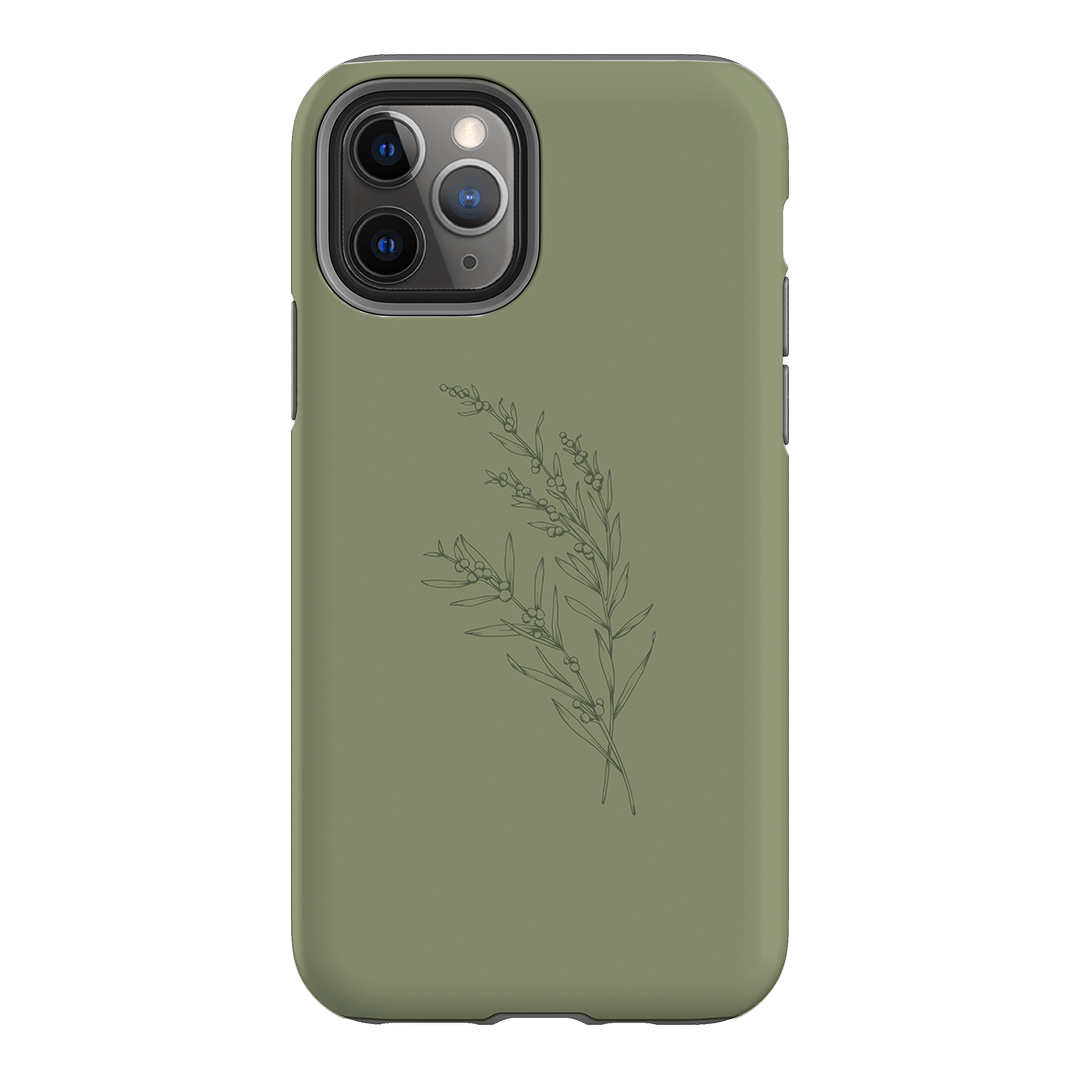 Khaki Wattle Printed Phone Cases iPhone 11 Pro / Armoured by Typoflora - The Dairy