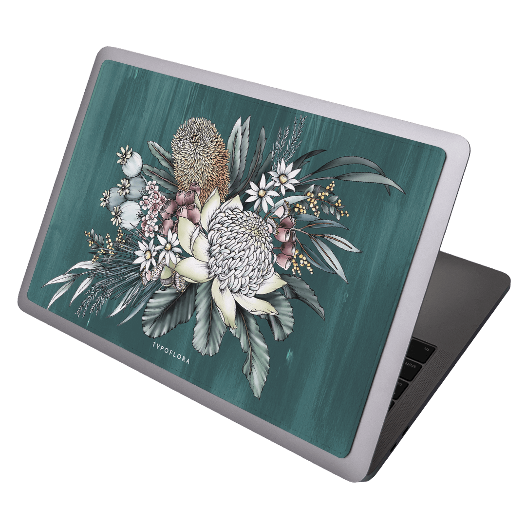 Teal Native Laptop Skin Laptop Skin by Typoflora - The Dairy